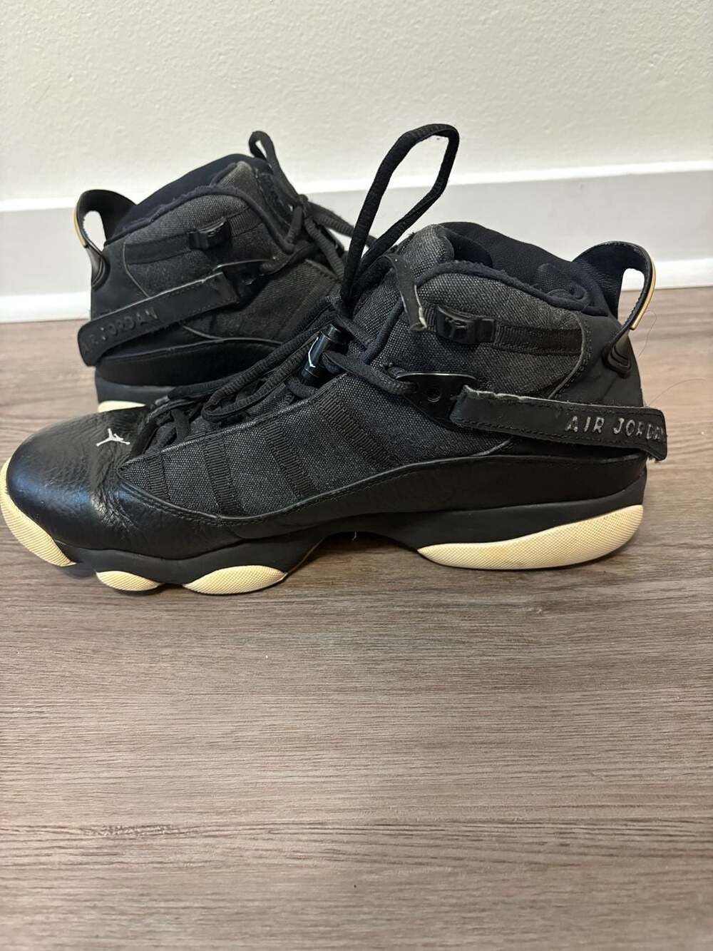 Jordan 6 Rings Black and Tan Sneakers - Picture 6 of 10
